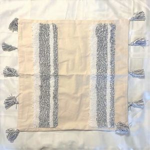 New Boho Throw Pillow Covers: 2 Pk 100% Cotton Woven Tufted 23" Grey/Natural